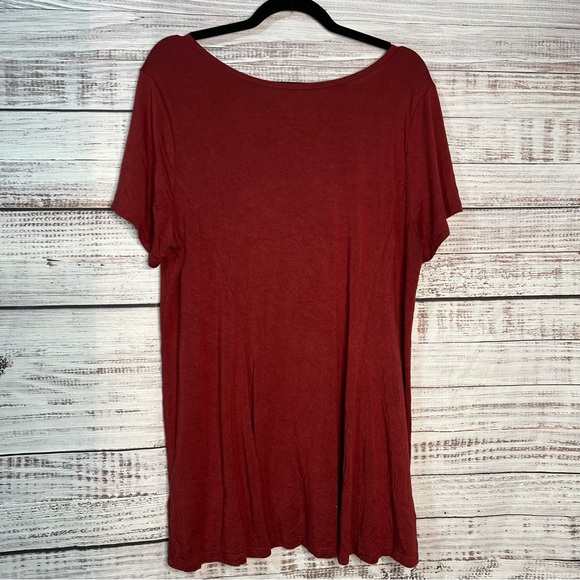 Torrid 2X Super Soft Scoop Neck Smocked Front Panel Top Orange Rayon - Picture 6 of 10